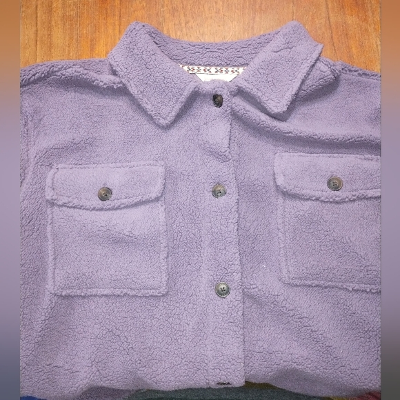 NWOT Weatherproof Vintage Fuzzy Fleece Shacket, Jacket, Purple, Size XXL - Picture 8 of 11